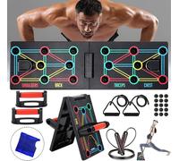 Asfasfq-Push Up Rack Board Portable Multifonctionnelle Pliante 12 En 1, Planche Push Up Avec Gants De Protection Et Coussinets En Silicone Antidérapants, Unisexe Appareil Musculation