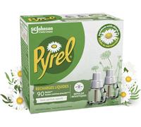 ASFASFq-Pyrel Recharge Diffuseur Electrique Liquide - Répulsif Moustiques 90 Nuits - Sans Parfum - 2 Recharges
