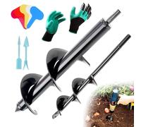 ASFASFq-QeeHeng Mèche Jardin Tarière 2 Pièces, Ø80mm×300mm + Ø40mm×220mm Forets de Jardin en Spirale, Outil de Plantation Pratique pour Faire Rapidement Trou et Planter des Fleurs Arbres Arbustes