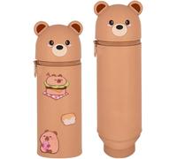 Asfasfq-Qrkpvhd Mignon Étui À Stylo 2 En 1,Sac De Papeterie En Silicone Souple, Sac De Papeterie Mignon Pour Enfants, Trousse De Fournitures Scolaires, Envoyer 4 Autocollants Cochon D'inde Mignon