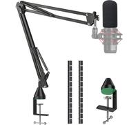 ASFASFq-Quadcast Bras de Flèche pour Microphone, Support de Bras de Ciseaux pour Hyperx Quadcast avec Filtre Anti-Pop, 2 attaches de câble pour organiser les câbles