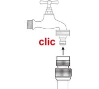 ASFASFq-RA1900 d'arrosage Raccord Automatique 3 Billes pour Tuyau Ø19