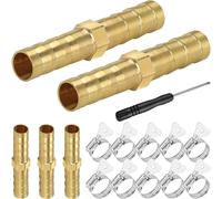 ASFASFq-Raccord de tuyau cannelé Connecteur de tuyau de gaz en laiton 6 mm Coupleur droit Adaptateur de connecteur rapide pour air gaz carburant, raccord de tuyau de réparation barbelé, 5 pièces