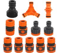 ASFASFq-Raccords de Tuyau D'arrosage, 12 Pcs Raccord D'arrosage Rapide, Kit de Raccordement avec Accessoires de Raccord de Tuyau D'arrosage Double Fiche Y Raccord 2 en 1 Rallonge 1/2