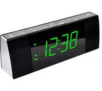 ASFASFq-Radio du Réveil de Chevet avec Haut-Parleur Bluetooth, Affichage LED Green Jade Dimmable, Radio FM avec Minuterie de Sommeil, Double Alarme avec Bouton-Poussoir on/Off, Snooze, CKS503U