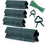 ASFASFq-RAFIYU 120 Pièces Clips pour Attacher Les Plantes (40 Grandes + 60 Petits + 20 Attache Tomate Réglables), Clips de Support pour Plantes, pour Grimper et Fixer, pour Légumes Fruits Fleurs Verd