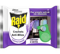 ASFASFq-Raid Crochets Anti-Mites parfumés, fraîcheur lavande, 2 crochets