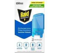 ASFASFq-Raid Essentials 2 x Recharge pour Piège Lumineux Anti-Mouches, Anti-Moucherons et Anti-Mites, Sans Insecticide, Protection 24/7 Contre les Insectes Volants, pour Usage en Intérieur, Lot de 2