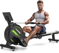 Asfasfq-Rameur Magnétique Pliable Pour La Maison, Capacité De Poids De 160 Kg, Silencieux Et Lisse Avec Support De Tablette Pour Écran Lcd Et Coussin De Siège Confortable