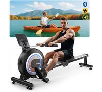 Asfasfq-Rameur Musculation D'appartement, 32 Niveaux De Résistance, Rameur Magnétique Avec App & Écran Lcd, Exclusive, Silencieux Pour Entraînement Cardio, Capacité 160 Kg, Rangement Vertical