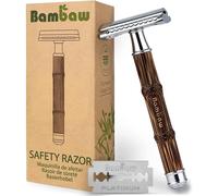 Asfasfq-Rasoir De Sécurité Avec Manche En Bambou Rasoir De Sûreté Traditionnel & Durable Respectueux De L¿Environnement Bambaw