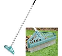 ASFASFq-Râteau à gazon artificiel, avec poignée en acier réglable de 81,3 à 154,3 cm, râteau à tapis durable, brosse à gazon pour gazon artificiel, poils d'animaux, feuilles d'herbe et débris