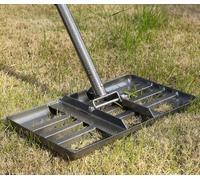 ASFASFq-Râteau de nivellement de pelouse, 43,2 x 25,4 cm, tête en métal Robuste avec Manche Ajustable en Acier Inoxydable, Outil de nivellement de la Terre pour pelouse et Jardin (183 cm)