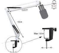 ASFASFq-Razer Seiren X Support Microphone Professionnel Réglable avec Bonnette en Mousse Compatible avec Microphone Razer Seiren X par ¿Blanc¿