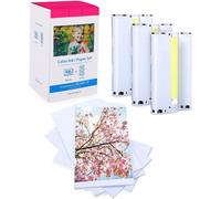 ASFASFq-Rechange pour Canon KP-108IN 3115B001(AA) Cartouche et Papier, Compatible avec Canon Selphy CP1500 CP1300 CP1200 CP1000 CP910, 3 Cartouches d'Encre 108 Papier Photo, Taille 10 x 15(100x 148mm