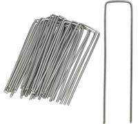 ASFASFq-Relaxdays 10022831 Fixation Lot de 25 Sardines Tente Piquet ancrage Sol Jardin 15 cm Longueur Acier galvanisé, Argent, Silber, 0,3 x 3,5 x 15 cm