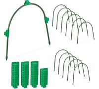 ASFASFq-Relaxdays Arceau de Serre Tunnel, Lot de 12, pour Tunnel Potager ou Parterre surélevé, 40 Pinces, 31x33 cm, Acier, Vert