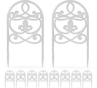 Asfasfq-Relaxdays Barrière De Jardin, 10 Éléments, Design Vintage, À Planter, Chaque Élément H X L : 32,5 X 17,5 Cm, Blanche