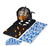 Asfasfq-Relaxdays Bingo, Boulier, 90 Boules, 72 Cartes, Plateau Coulissant, Pour Grands Et Petits, Convient À La Tombola, Noir