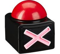 Asfasfq-Relaxdays Buzzer Avec Son Et Lumière, Accessoire De Fête De Soirées Jeux, Fonctionne À Piles, Plastique, Rouge/Noir