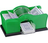 Asfasfq-Relaxdays Mixte Mélangeur Relaxdays M Langeur De Cartes Jusqu 91 Mm Mixeur Manuel Pour 2 Jeux Avec Manivelle L, Vert, Eu