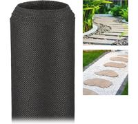 ASFASFq-Relaxdays paillage Anti-Mauvaises Herbes 5 m bâche tissée Toile 50g/m² Film, Résiste Rayon UV, antidéchirure, Noir