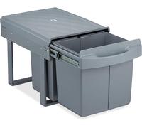 Asfasfq-Relaxdays Poubelle Encastrable Coulissante, 3 Bacs, Système De Tri Sous-Évier, 15l & 2x 8l, 34,6 X 34 X 51,8 Cm, Gris