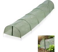 ASFASFq-relaxdays Tunnel de Croissance Pliable avec Fermetures éclair, 2,9 m de Long, Contre Les parasites et Les Oiseaux, Vert