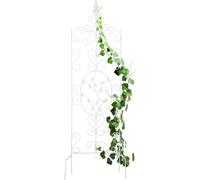 Asfasfq-Relaxdays Tuteur À Plantes, Métallique (Fer), Treillis Au Design Vintage, À Planter, H X L : 122 X 34,5 Cm, Blanc