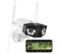 ASFASFq-Reolink 16MP Caméra Surveillance WiFi, Panorama à 180°, Wi-Fi 6 Bi-Bande 2,4/5 GHz, Trajectoire Intégrée, Vision Nocturne Couleur, Détection Intelligente, Enregistrement 24/7, Etanche IP67, D