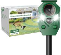 ASFASFq-Répulsif pour chat pour jardin, répulsif à ultrasons, répulsif solaire pour animaux, jardin, étanche, avec détecteur de mouvement IP65 & PIR et lumière clignotante, efficace contre les chats,
