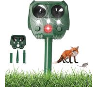ASFASFq-Répulsif Solaire à ultrasons pour Le Jardin avec détecteur de Mouvement PIR et lumière Clignotante, 5 Modes d'expulsion, étanche IP44, pour Lutter efficacement Contre Les Chats, Chiens