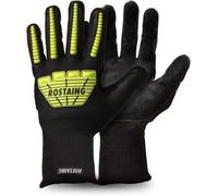 ASFASFq-RESCUEPRO - Gants de Chantier Pour Gros Travaux Intensifs - Avec Renforts Jaune Fluo Pour Bricolage - Anti-Coupure et Protection des Chocs