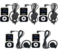 ASFASFq-Retekess T131 Système de Guide Touristique, Récepteur Compatible avec T130 Système de Guide Audio sans Fil, Microphone de Guide Touristique pour Usine Touristique, Université, Réunion (5 Pack