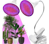 ASFASFq-Retoo Lampe De Plante 200 LED, 20 W, Lampe De Croissance Spectre Complet Pour Plante, Durée De Vie Jusqu'à 50 000 Heures, Deux Types De Couleurs D'éclairage, Bras Flexible, Blanc