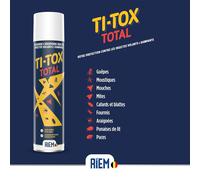 ASFASFq-RIEM - Ti-Tox Total 400 ml - Spray contre les Insectes Volants et Rampants : Guêpes, Moustiques, Mouches, Mites, Cafards, Blattes, Fourmis, Araignées, Punaises de lit, Puces - Action Rapide
