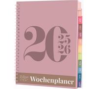 Asfasfq-Rileys Agenda 2025 2026, Agenda Scolaire & Professionnel, Planificateur Journalier, Hebdo & Mensuel, Spirale Carnet Rendez-Vous, Juil 2025¿Juin 2026 20,3 X 15,2 Cm, Rose, Typographique, En Al