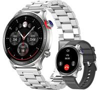 Asfasfq-Riversong Montre Connectée Homme, Écran Amoled 1,43"", Smartwatch Avec Appel Bluetooth, Moniteur De Fréquence Cardiaque/Sommeil/ Spo2, 100+ Modes Sportifs, Pour Iphone/Android, Argent Titane