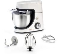 ASFASFq-Robot pâtissier, Capacité bol 4,6 L, 8 vitesses + Pulse, Technologie Fouet Whisk pour un fouettage parfait, Batteur et pétrin en fonte d'aluminium, 1100 W, Masterchef Gourmet blanc QA510110