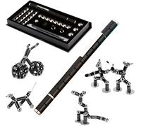Asfasfq-Roserrose Stylo Magnétique, Fidget Pen, Stylo Personnalisé Modulaire, Stylo Aimanté, Gadget Insolite Utile, Cadeaux Pour Hommes, Femmes Ou Adolescent - Noir