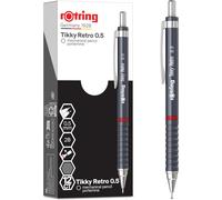 ASFASFq-Rotring Crayons mécaniques rétro Tikky 2B 0,5 mm Corps gris avec grip ondulé confortable 12 unités