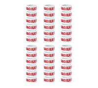 Asfasfq-Ruban Adhésif Imprimé Avec Écriture Fragile, Mesure 66 M X 50 Mm, Carton De 36 Rouleaux, Ruban D'emballage Fragile