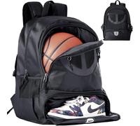 Asfasfq-Sac À Dos De Basket-Ball Pour Homme Et Femme Avec Compartiment Pour Ballon Et Chaussures, Capacité 30 L, Léger Et Respirant, Pour Volley-Ball, Football, Sport, Voyage, École, Salle De Sport