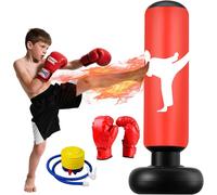 Asfasfq-Sac De Frappe Enfant, 160cm Sac De Boxe Avec Gants Et Pompe, Gonflable Punching Ball Enfants Pour Taekwondo Karaté, 3-12 Ans Cadeaux Pour Garçons Et Filles Set De Boxe Pour Bureau,Gym