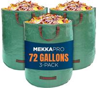 ASFASFq-Sacs de jardin réutilisables de 272 litres - Sac à déchets verts très resistants - Pour la cour, piscine, jardin - Sacs à déchets de jardin - Légers et flexibles - Lot de 3 (Vert)