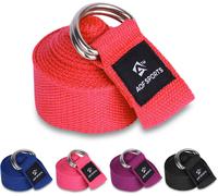 Asfasfq-Sangle Yoga Étirement Elastique Musculation Resistance Band Ceinture À Anneau En D Réglable, 100% Pure Cotton Pour Corps Stretching Avec Tailles 1.8m/2.4m/3m