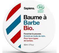Asfasfq-Sapiens Barbershop Baume Barbe Homme Bio 60ml - Soin Barbe Homme Fabriqué En France Certifié Ecocert - Cire Barbe Et Moustache Au Beurre De Karité Et Huile De Ricin Bio