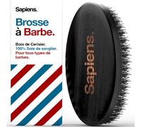 Asfasfq-Sapiens Brosse Barbe Homme - Brosse En Poil De Sanglier - Idéal Pour Coiffer, Discipliner Barbe Et Moustache Et Appliquer De L¿Huile À Barbe - Format De Poche