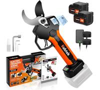 ASFASFq-Sécateur Électrique 40mm, Professionnel Sécateur à Batteries 2x2000mAh Brushless 18V avec LCD Écran SK5 Lame pour le Vigne Arbres et Arbustes (KT940)