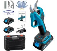 ASFASFq-Sécateur Électrique Sans Fil pour Makita 18V, 600W sécateur électrique professionnel avec 2 batteries 2000mAh, sécateur manuel à moteur brushless et compteur de coupe LED